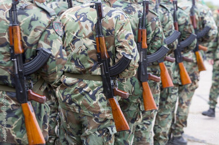 Soldiers Holding Ak-47 rifles