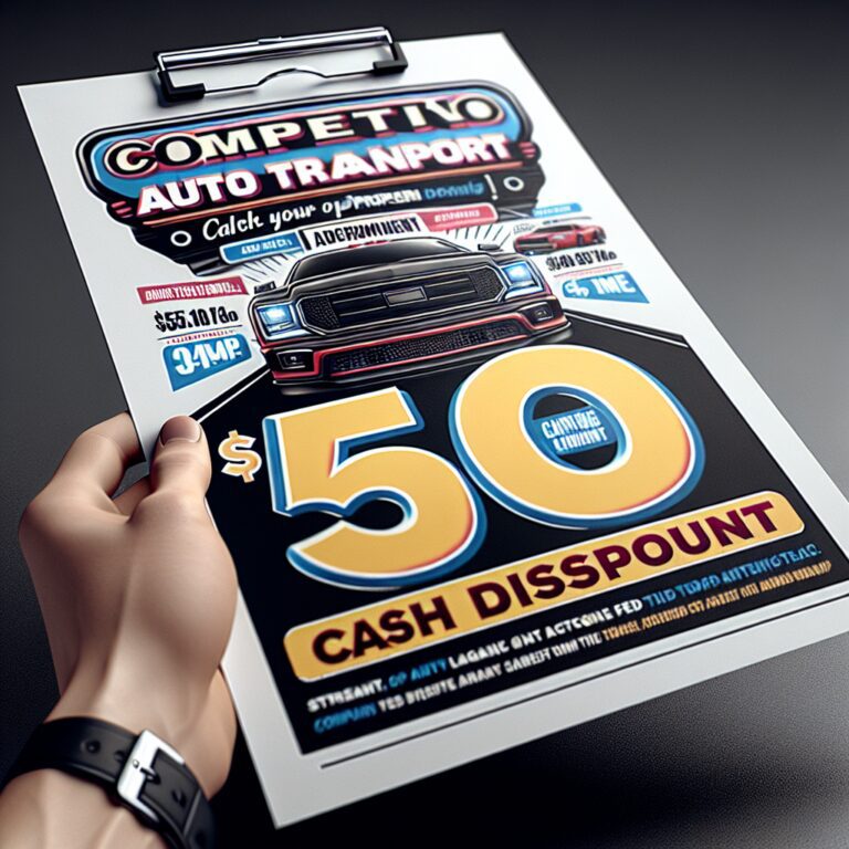 Competition Auto Transport $50 Cash Discount