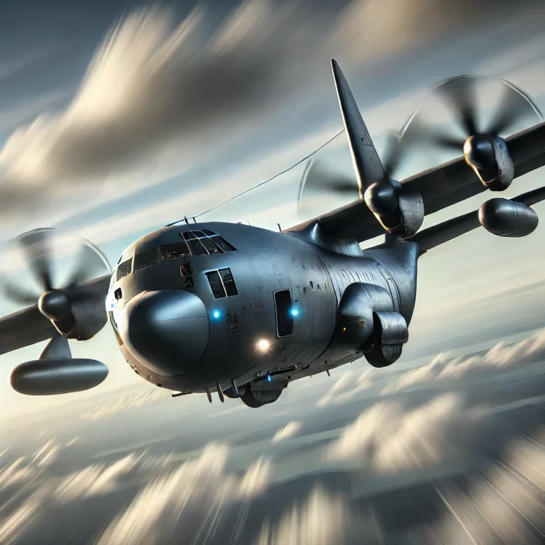 The EC-130J Commando Solo aircraft in action