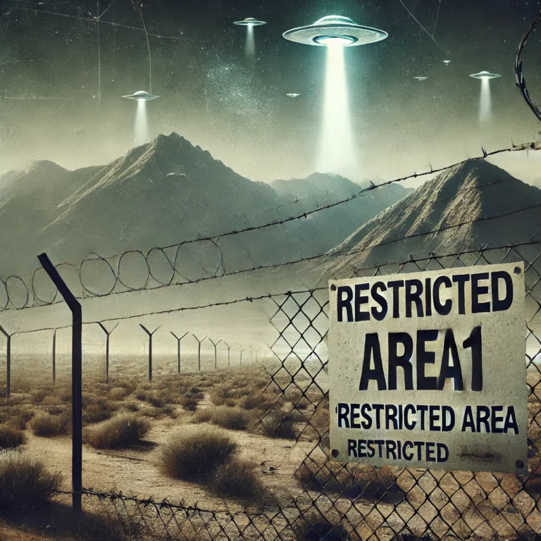 Area 51 with a mysterious and secure military atmosphere