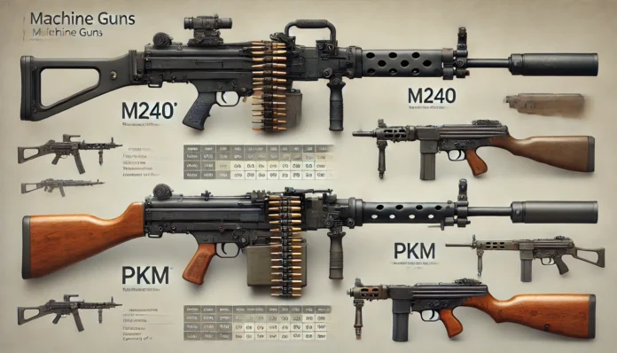 M240 and PKM machine guns