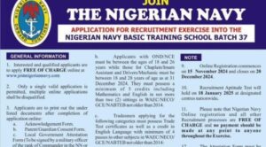 Nigerian Navy Batch 37 Recruitment Portal in 2024/25 - Apply Now